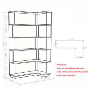 Corner Bookshelf Set Of 2 <b>White</b> Oak Color 90 Cm And 80 Cm Extendable Free Combination <b>Display</b> Shelf - Product Image 6