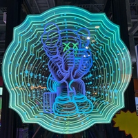 Enseigne lumineuse LED personnalisée avec votre texte, effet miroir infini, lettres en relief 3D, effet abysse, pour bar, boîte de nuit, magasin de luxe