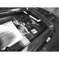 Couvre-moteur en fibre de carbone en verre trempé transparent, capot avant, compatible avec Mercedes-Benz W205 AMG C63 2015-2021