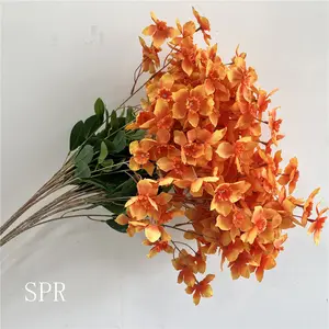 SPR Wholesale Decorative Silk Plants Gold Foliage Leaf Branch Ivy Flower Wedding Hydrangea Rose Artificial Bouquet