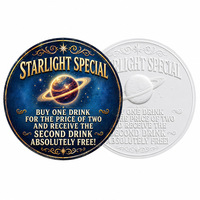 Plaque Murale Métallique Gaufrée Vintage Starlight – Offre Spéciale : Achetez une Boisson, Payez-en Deux – Décoration de Bar Personnalisée OEM, Direct Usine