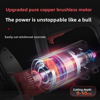 Machine à découper les murs en béton War Spin à moteur sans balais haute fréquence, anneau de puissance élevé, 6000W, lame de 410mm, 220V/110V