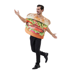 Hamburger Costume Men Adult Food Cosplay Party Outfit Polyester Fiber Custom Size - Product Image 4