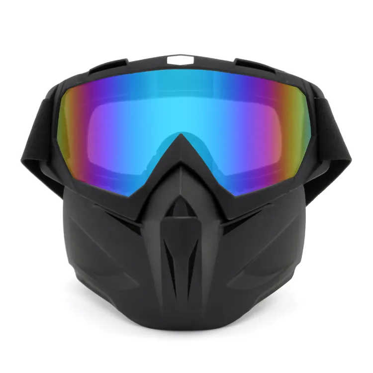 Venta caliente accesorios de la motocicleta gafas de la cara abierta del casco máscara extraíble de nieve de invierno deportes gafas de sol