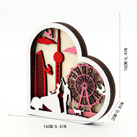 Sculpture en bois pour la Saint-Valentin Ornements en bois romantiques pour la décoration de la maison Décoration de table Cadeaux «Love» sur le thème pour les amoureux