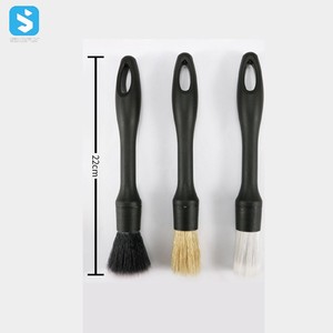 3 pezzi con manico lungo e setola per <span class=keywords><strong>capelli</strong></span> di cinghiale spazzola per pulizia auto strumento per la pulizia di dettagli multifunzione per dettagli interni - Product Image 4