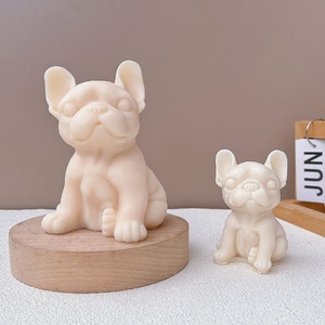 Molde de silicona TangChu para velas con forma de bulldog francés, molde para velas aromáticas de perro, molde de resina para decoración del hogar - Product Image 1
