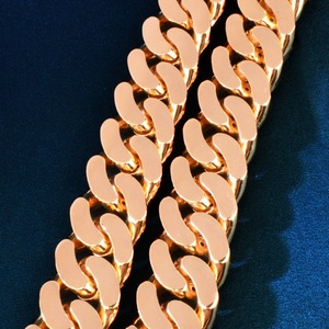 Collana da uomo in ottone con catena cubana a maglie larghe 20 mm con motivo a occhio di serpente, micro pavé di zirconi, accessorio da collo per rapper - Product Image 3