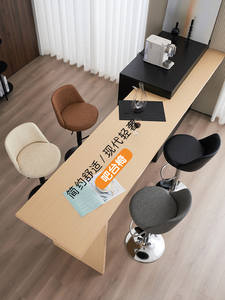 เก้าอี้บาร์ปรับความสูงได้ หมุนได้ มีพนักพิง สไตล์โมเดิร์น มินิมอล หรูหราเบาๆ สำหรับบ้าน แฟชั่น ฐานเหล็กทรงกลม - Product Image 4