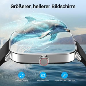 Montre intelligente unisexe 1.85 pouces Fitness Tracker 100 + Modes sportifs Moniteur de fréquence cardiaque/SpO2/sommeil IP68 boîtier en alliage étanche en silicone - Product Image 6