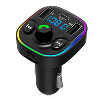 G47 New Car FM Transmitter MP3 Player Car Bluetooth Music 3USB Car Charger LED Ambient Lights