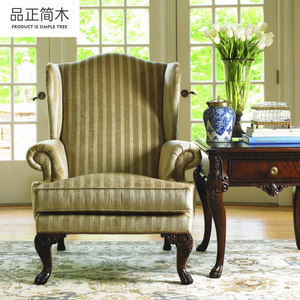 Sillón Individual <span class=keywords><strong>de</strong></span> Madera Maciza Importada Estilo Americano Rústico con Respaldo <span class=keywords><strong>de</strong></span> Alas Tallado, Cómodo Sillón <span class=keywords><strong>de</strong></span> Ocio Tipo Tigre Personalizable - Product Image 6