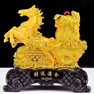 Adorno de caballo de La Fortuna, artesanías de riqueza instantánea para el hogar, sala de estar, gabinete de vino y decoración de oficina, Material de resina - Product Image 5