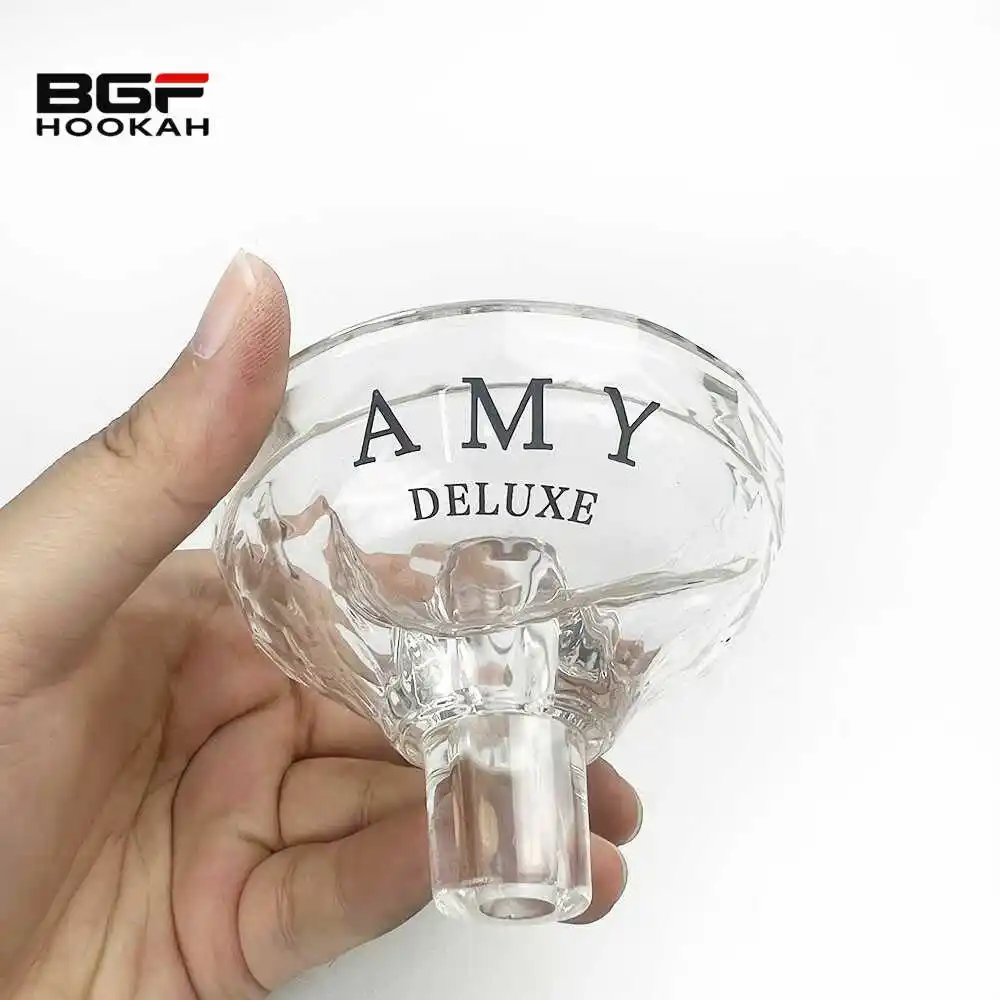 ผู้ผลิตจีนขายส่งแก้วคริสตัล Amy Deluxe หัวมอระกู่ชามมันสําปะหลัง Shisha ชามมอระกู่อุปกรณ์เสริมสําหรับสูบบุหรี่