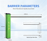 Barrière de parking compacte VIP mini avec bras droit de 1,5 m, IP56, pour usage extérieur résidentiel et commercial