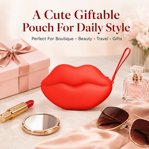 Custom Lip Shape Silicone Wristlet Bag Waterproof <b>Mini</b> Cosmetic <b>Pouch</b> Novelty Purse for Gifts Travel Retail Brand Shop Buyers - Product Image 3