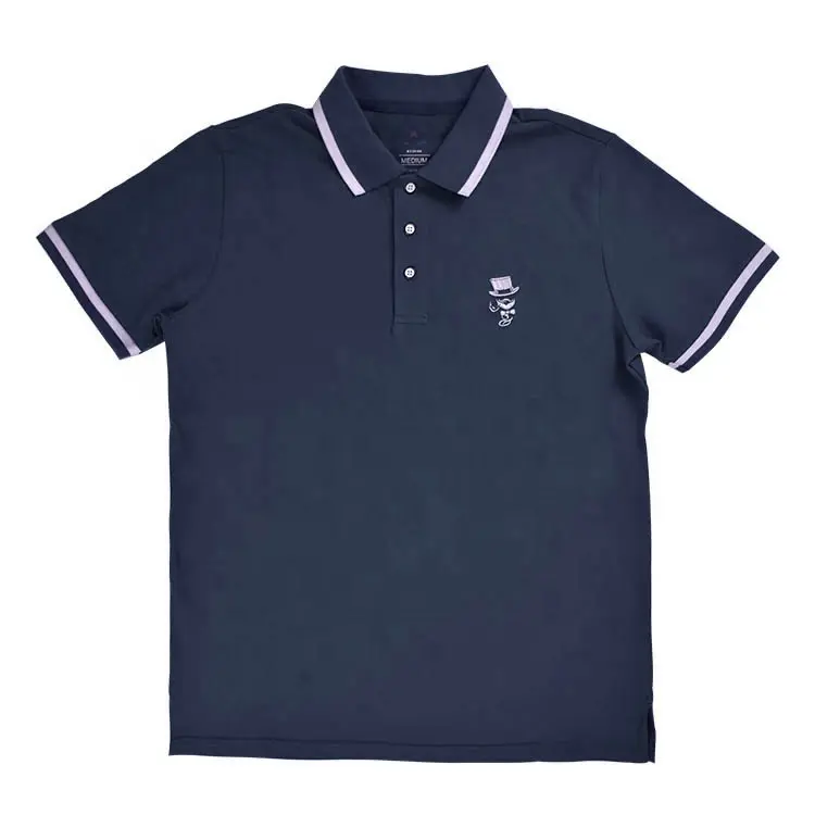 Camiseta Polo de Golf para hombre 100% algodón rayas personalizadas