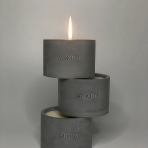 AIKUN Wholesale Custom Logo Soy Wax Concrete Scented Concrete <b>Candle</b> in Jar for Holiday and Graduation Decorations - Product Image 3