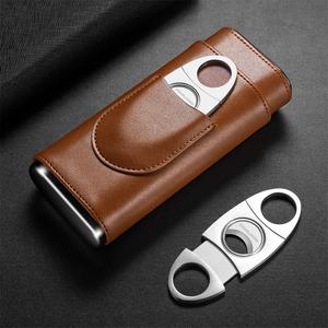 सिगार उच्च गुणवत्ता वाले चमड़े की ट्यूब सिगार के मामले में हुमडोर 3 उंगली सिगार यात्रा पोर्टेबल लक्जरी टिकाऊ - Product Image 4