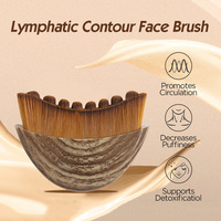 Brosse sèche personnalisée avec logo, masseur doux pour le visage, brosse ovale pour le contour lymphatique, utilisation quotidienne, drainage lymphatique, manche en plastique