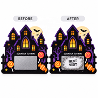 Cartes à gratter amusantes pour Halloween, anti-transparence, en papier épais, forme et taille personnalisées, pour révélation de prix de jeu
