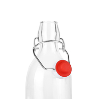 Bouteille de stockage de boissons en verre à prix avantageux de 0,2 L, 0,5 L, 1 L, 1,5 L, 2 L avec joint hermétique, bouchon à bascule et clip en caoutchouc