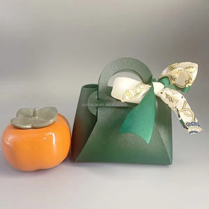 Mini bolso hecho a mano para mujer, nuevo bolso de cuero PU para boda, caja de dulces, diseño de lazo, cinta Kraft, bolso de fiesta, bolsas de papel de regalo - Product Image 4