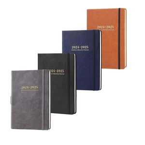 Leather Hardcover A5 2025 Weekly Monthly Planner with Stickers Gift - Product Image 1