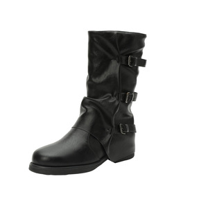 2025 Offre Spéciale pliable manchette <span class=keywords><strong>Western</strong></span> <span class=keywords><strong>bottes</strong></span> femmes talon épais Slouch empilé mollet cavalier en gros - Product Image 2