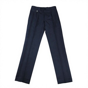 Pantalon de costume bleu marine en viscose/polyester pour garçons, uniforme scolaire personnalisé, avec ajusteur de taille, pantalon long - Product Image 3