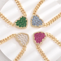 Bijoux fantaisie personnalisables, luxe discret, pendentif cœur plaqué or, zircon et collier d'amour pour femmes