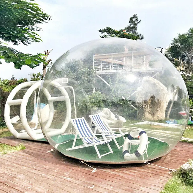 विज्ञापन स्पष्ट गुंबद बुलबुला तम्बू घर आउटडोर धौंकनी के साथ पारदर्शी पीवीसी Inflatable तम्बू