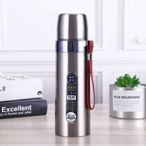 Modern Design Stainless Steel Vacuum Flask <b>Double</b> <b>Wall</b> Insulated Travel Bottle With Rope 304 Grade Metal - Product Image 3