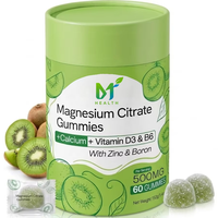 Gummies de citrate de magnésium OEM 500 mg, 60 unités, avec vitamine C pour adultes - Pour la relaxation musculaire, le soutien des nerfs et des os