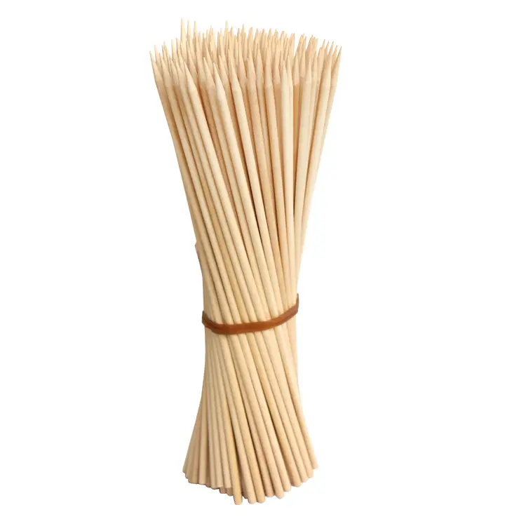 Disposable Bamboo Wooden Kebab Skewers Bamboo Sticks for BBQ Use Customized logo