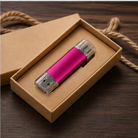 Clé USB OTG 2-en-1 transparente à double capuchon avec logo personnalisé pour mobile