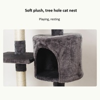 Arbre à Chat Design Multi-Niveaux Écologique avec Poteaux à Griffer en Sisal et Maison en Bois, Vente en Gros