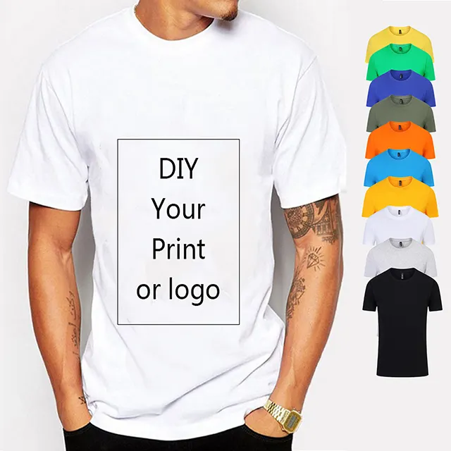 SHULIQI Kostenlose Muster Plain Plus Size Herren T-Shirt Baumwolle, benutzer definierte übergroße Herren T-Shirts, White Blank Herren benutzer definierte T-Shirt