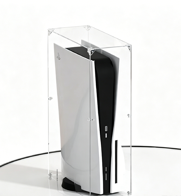 Clear Acrylic Dust Cover Case for PS5 Console, Transparent Protective Enclosure for Gaming System