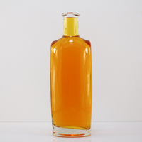 500ml Plat Large Bouche Super Flint Vide Transparent Vodka Tequila Whisky Rhum Gin Bouteilles En Verre En Gros