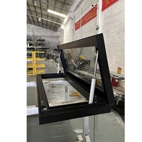 Trappe d'accès au toit en verre, vente directe d'usine, personnalisée, à charnières, trappe motorisée, fenêtre en aluminium pour toit, à vendre