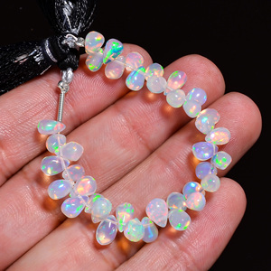 Cuentas de ópalo etíope natural personalizadas OEM con forma de lágrima y cuentas de ópalo etíope de peso 22,50 Ct - Product Image 2