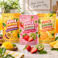 Sachet Doypack Personnalisé Imprimé pour Poudre de Boisson Aromatisée aux Fruits, en Feuille Alimentaire avec Fermeture Zip, pour l'Emballage de Jus Instantanés et Boissons