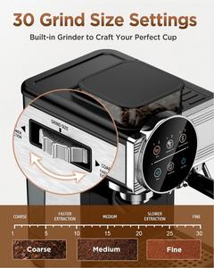 Machine à expresso avec moulin intégré, 20 bars, <span class=keywords><strong>cafetière</strong></span> tout-en-un avec mousseur à lait, fonction cold brew, 30 réglages de mouture CM5510 - Product Image 2