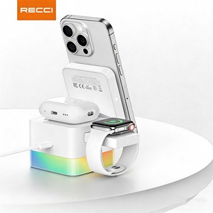 Cargador Inalámbrico Magnético 4 en 1 RECCI RCW-46 con Luz Nocturna Ambiental para Teléfonos Inteligentes, Relojes y Auriculares - Product Image 5