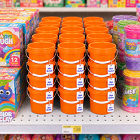 Seau en plastique PP de qualité alimentaire de 0,5L à 3L avec couvercle, étiquette personnalisée, mini-seaux échantillons pour le stockage de collations, jouets et articles divers - Vente en gros