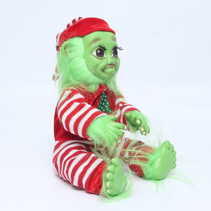 Latex Plush Toy Decoration Creative Gift Latex Doll <strong>Baby</strong> Christmas <strong>Grinch</strong> Green Monster CH-G009 Customizable Cute Design - Product Image 3