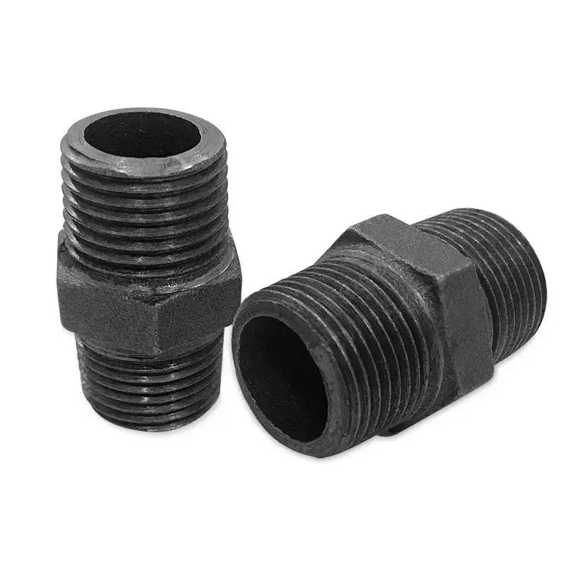 black malleable cast iron pipe fittings threaded hexagon nipples 280 for arts and crafts