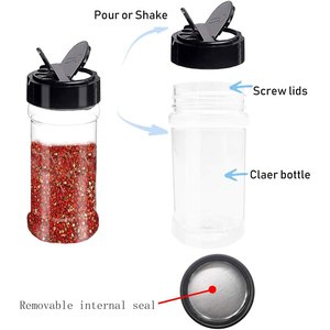 Transparent Plastic Small <b>Spice</b> <b>Jars</b> & Shaker Bottles 100ml Capacity Box Packed - Product Image 3
