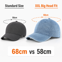 Casquette de baseball oversize 68 cm en coton 100 %, motif ethnique feuille bleue XXL, 5 panneaux, couronne profonde, vente en gros, OEM ODM